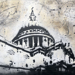 St Paul's over abstract - Paintings