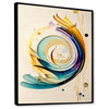 Colorful Watercolor Spiral  Framed Canvas, 30x40, Black