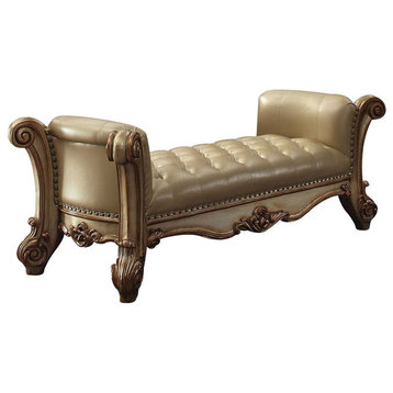 Emma Mason Signature Paragon Upholstered Bench in Gold Patina