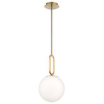 Eurofase - Eurofase Prospect 1-Light Small Pendant, Gold/Opal White - Ever so popular, the modern opal sphere is also available as a half gold and half clear orb.