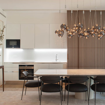 Open Kitchen and Dining Area with Marble Table, Lisbon