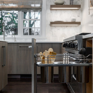 Beautiful Bleached Walnut Kitchen with a 16' Island