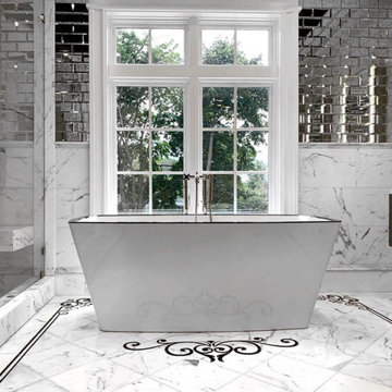 Bathroom Floor Lace Waterjet Tile Border