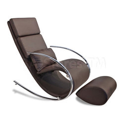 Chloe Rocker Chair in Chocolate with Ottoman - Rocking Chairs