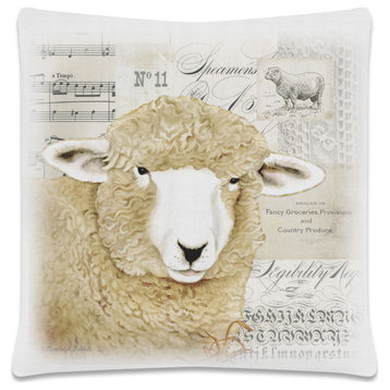 Country Life 18"x18" Sheep Pillow, White
