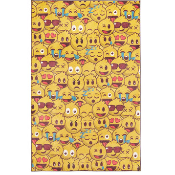 Mohawk Home Emoji Play Yellow 8' x 10' Area Rug