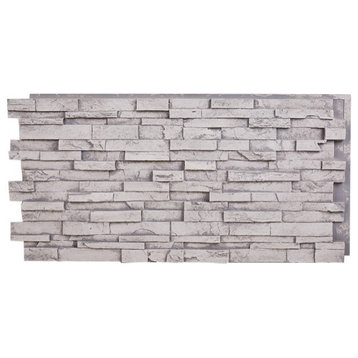 Everest Faux Stone Wall Panel, Gray, 24"x48" Wall Panel
