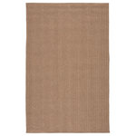 Jaipur Living - Jaipur Living Iver Indoor/Outdoor Solid Tan Area Rug, 7'6"x9'6" - The Nirvana Premium collection offers a boldly textured and grounding accent to modern homes. The light tan Iver rug boasts a handwoven polypropylene and polyester construction for an easy-to-clean, weather resistant option that complements clean, Scandinavian interiors and relaxed, sophisticated outdoor areas alike.