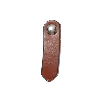 Leather Tab Pull, The St. Johns, Dark Brown, Nickel