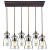 Menlow Park 6-Light Pendant, Polished Chrome and Clear Glass