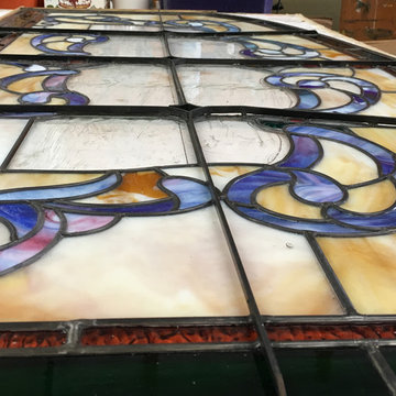 Arched Stained Glass Bedroom Window