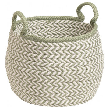 Colonial Mills Basket Preve Basket White and Green Round