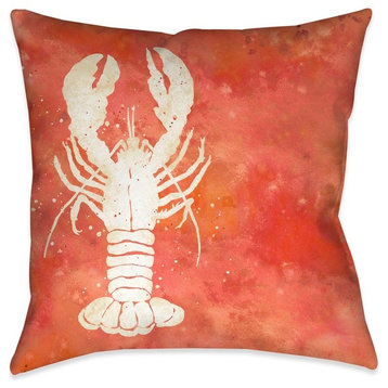 Laural Home Lobster Splash Indoor Decorative Pillow, 18"x18"