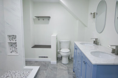 Inspiration for a modern bathroom remodel in Boston