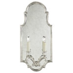 Visual Comfort & Co. - Sussex Medium Framed Double Sconce in Polished Nickel with Antique Mirror - Sussex Medium Framed Double Sconce in Polished Nickel with Antique Mirror