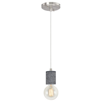 61101-21 Adjustable 1-Light Hanging Mini Pendant Ceiling Light, Black Marble