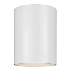 Outdoor Cylinder Small LED Ceiling Flush Mount, White