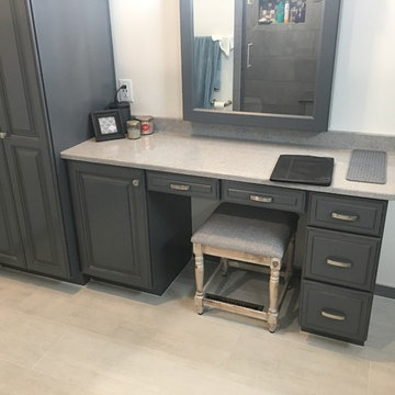 West Seneca- Grey Bathroom with Custom Vanities