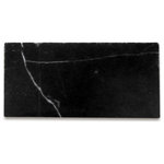 Stone Center Online - Nero Marquina Black Marble 3x6 Subway Tile Honed, 100 sq.ft. - Nero Marquina Black Marble tile 3" width x 6" length x 3/8" thickness; Honed (Matte) finish