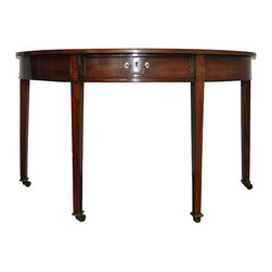 Hepplewhite style Demilune Fruitwood Table Pair - Products