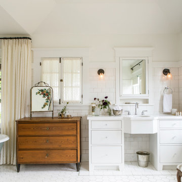Her Bath within Master Suite of a historic Craftsman residence in Santa Monica,