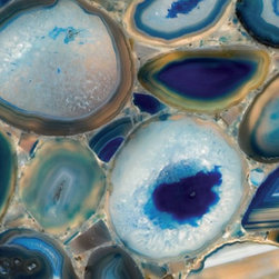 Royal Stone & Tile in Los Angeles Blue Agate Semi Precious Slab - Kitchen Countertops