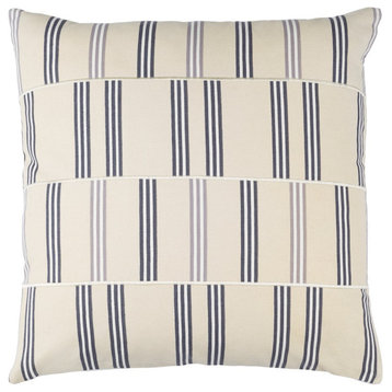 Lina by Surya Pillow Cover, Beige/Charcoal/White, 20' x 20'
