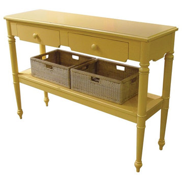 Console TRADE WINDS PROVENCE Traditional Antique Yellow Painted