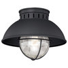 Harwich 10-in Outdoor Flush Mount Ceiling Light Textured Black