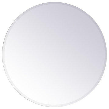 Elegant Decor Gracin 36" Round Contemporary Frameless Clear Mirror