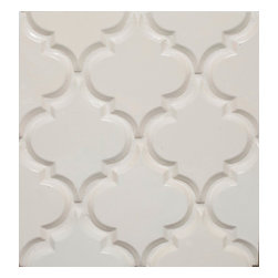 Mission Stone Tile - Beveled Arabesque Tile, Ivory, 1 Square Foot - Tile
