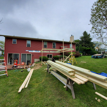 Composite deck initial framing