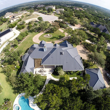 Custom Home with Grey Metal Roof
