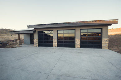 Design ideas for a medium sized modern detached carport in Denver with three or more cars.