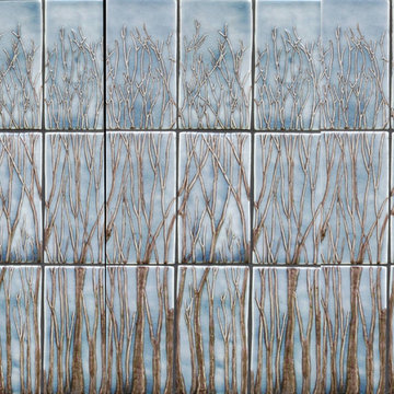 Sculpted tree tiles Installation