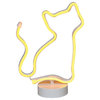 LED Light Yellow Cat Neon-Style Lamp - 12.25" high.