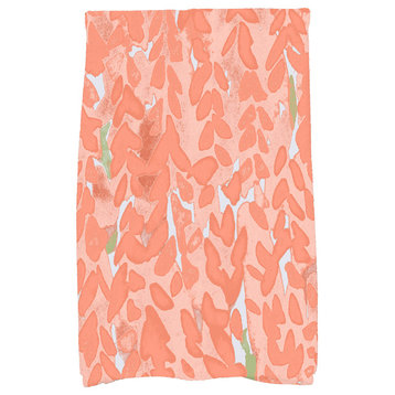 Flower Bell Floral Kitchen Towel, Peach, 18"x30"