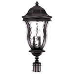 Savoy House - Savoy House 5-308-BK Monticello - Four Light Outdoor Post Lantern - Outdoor lighting with charming traditional style aMonticello Four Ligh Black Clear Watered  *UL: Suitable for wet locations Energy Star Qualified: n/a ADA Certified: n/a  *Number of Lights: Lamp: 4-*Wattage:40w E12 Candelabra Base bulb(s) *Bulb Included:No *Bulb Type:E12 Candelabra Base *Finish Type:Black