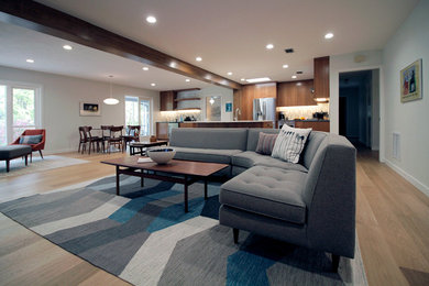 Inspiration for a transitional family room remodel in Miami