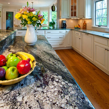 Transitional Kitchen, Delirium Granite Countertops