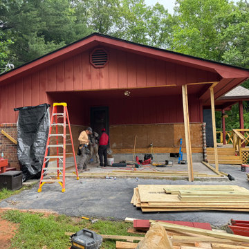 Carport Conversion to Living Space with Masonry and Window Upgrade