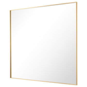 Square Framed Bathroom Vanity Mirror Accent Wall Mirror, Gold, 30"x30