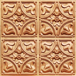 148 Faux Tin Ceiling Tile Glue up 24x24 - Tiny Tulips - Ceiling Tile