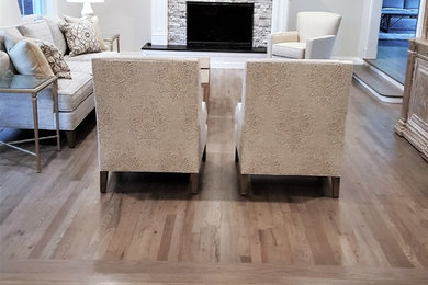 Inspiration for a timeless light wood floor and gray floor living room remodel in New York