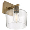 Port Nine Chardonnay Replaceable LED Wall Sconce, Brushed Brass/Seeded Glass