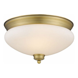 2 Light Flush Mount in Traditional Style - 13 Inches Wide by 7.5 Inches ...