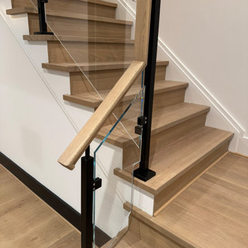 Project #132 | White Oak Staircase with Glass Balustrade