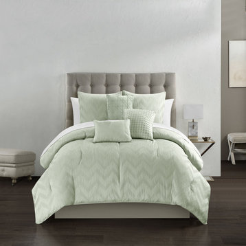 Chic Home Meredith Comforter Set - Decorative Pillows Shams - Green