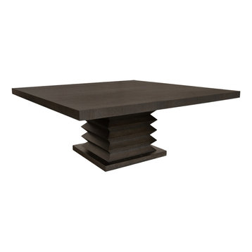 Hudson 72" Square Dining Table, Textured Coffee