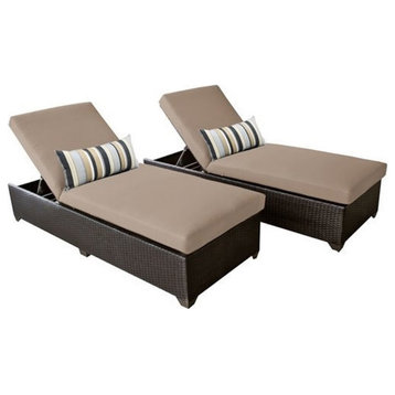 TK Classics Belle Chaise Outdoor Wicker Patio Furniture (Set of 2)